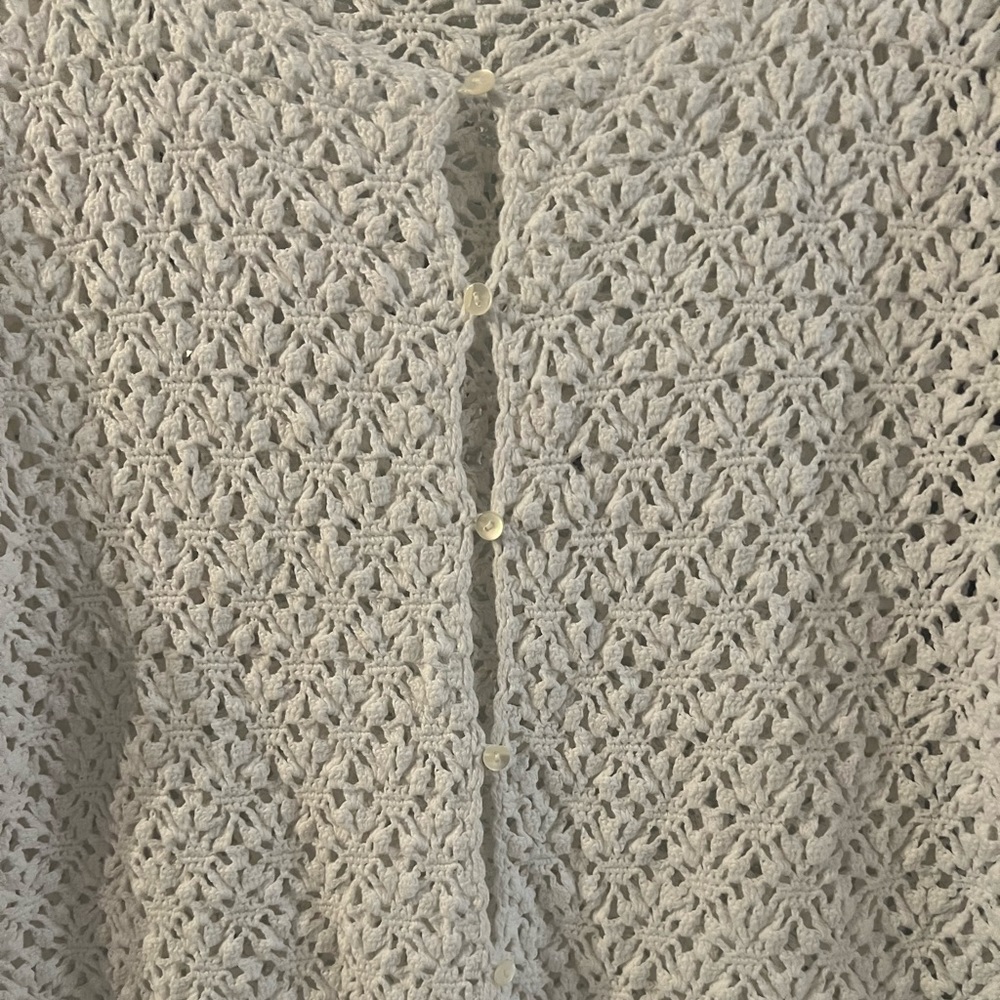 So Nice! White Sweater. Cute Button Front - image 2